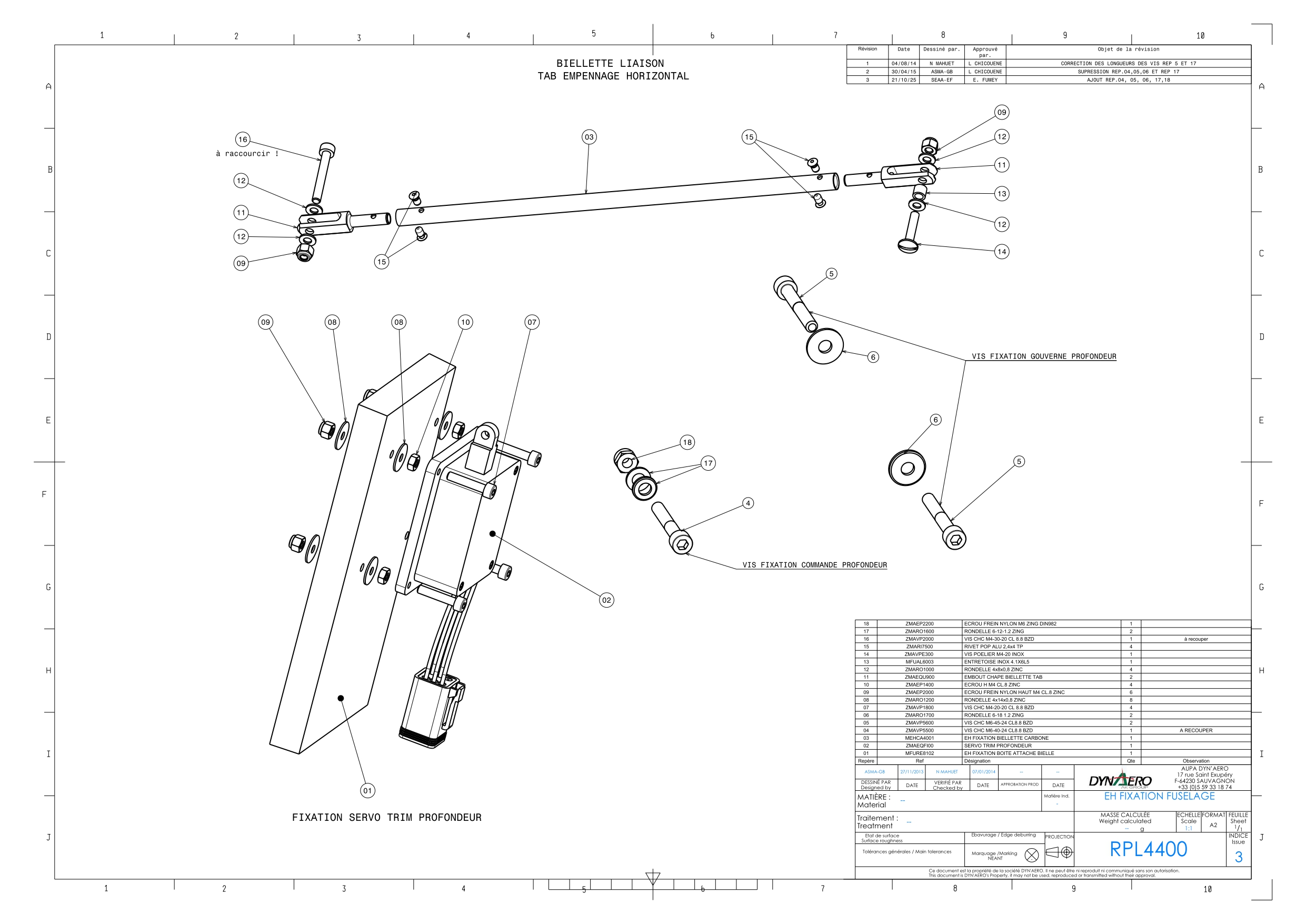RPL4400 EH FIXATION FUSELAGE TRIM QS