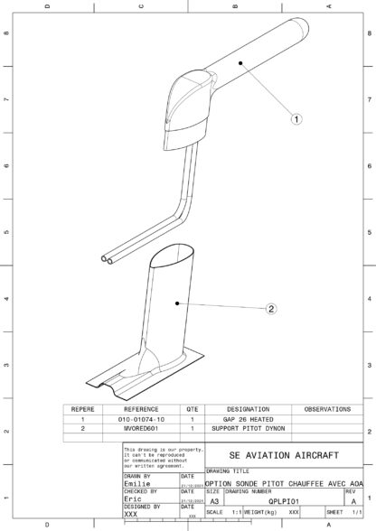 PITOT AVEC AOA (kit méca)