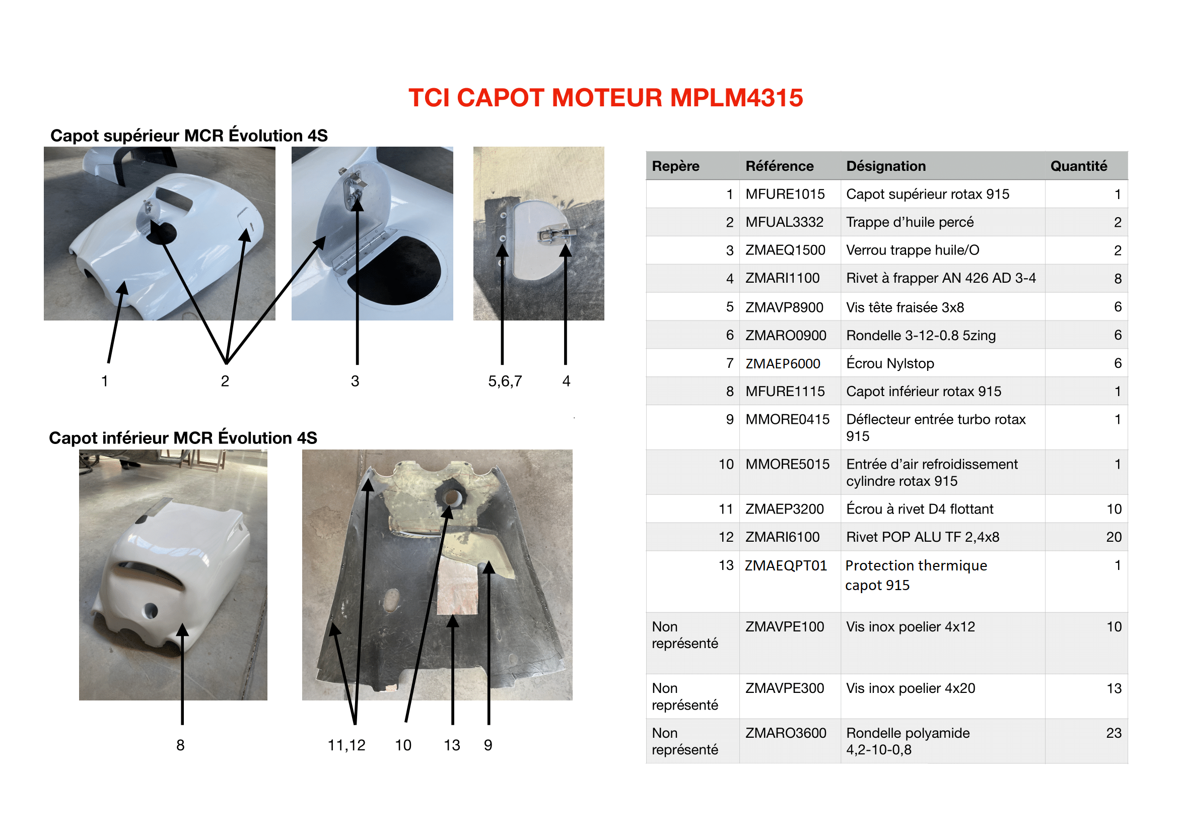 MPLM4315 - R915 CAPOTS MOTEUR